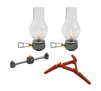 Lanterne à gaz pour camping en plein air, lampe de tente en cuivre et verre avec flamme réglable, lanterne portable compatible avec bouteille de gaz (2 lampes à gaz)