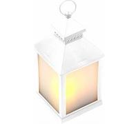 Lanterne à LED effet flamme avec minuteur - Blanc [Lunartec]
