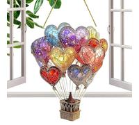 Lanterne À Montgolfière - Lanterne en Verre Acrylique, Ornement Décoratif Coloré, Décoration De Pelouse Acrylique, Charmant Suspendu pour La | Patio De Jardin De Porte De Fenêtre Idéale Maiso
