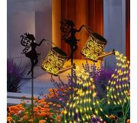 Lanterne arrosoir féerique à énergie solaire - Décoration de jardin étanche avec batterie nickel 600mAh, idéale pour le jardin, la terrasse, la pelouse ou les allées pour un éclairage d'ambiance. Écla