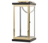 Lanterne au Style Moderne en Bois de Sapin Surface Vitrée et Acier Cuivré s'adapte à Tous Les Styles Beliani