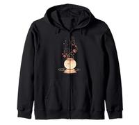 Lanterne Automne Feuilles Érable Art Japonais Minimal Sweat à Capuche