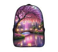 lanterne aux fleurs de cerisier sac à dos léger et décontracté unique fille garçons 3d école sacs pour adolescent petit pont sac à dos 3d imprimé 2 compartiment-16,pour les voyages les affaires