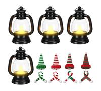 Lanterne Bonhomme De Neige - Mini Lampe 9x7 Cm, Lumière De Noël En PP, Ornement Festif Suspendu Avec Chapeaux, Foulards, Décoration De Fête De Vacances | Lampe D'arbre De Table D'hiver, Pour Les Céléb