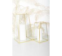 Lanterne bord doré avec anse h30cm