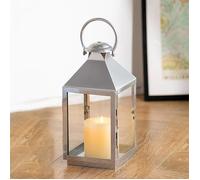 Lanterne Bougie Exterieur Argent 35cm Métal Lanternes Outdoor Funéraire Cimetière Bougie Résistant Aux Argent Grand
