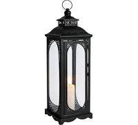 Lanterne Bougie Exterieur Noire, 35cm Métal Lanternes à Bougie Décorative, Lanternes Suspendues pour Jardin, Fête de Mariage, Maison, Funéraire, Halloween