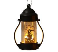 Lanterne bougie Halloween, lumières de nuit LED avec motif crâne et - décoration de maison pour fête, jardin, patio, porche bibliothèque salon