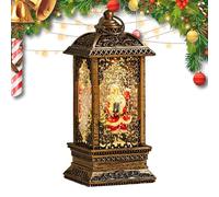 Lanterne boule à neige de Noël - Décoration de vacances éclairée avec paillettes | Lampe à bougie LED à piles pour table, cheminée ou cheminée, décoration d'hiver festive cadeau pour décoration