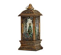 Lanterne boule à neige de Noël - Décoration de vacances éclairée avec paillettes | Lampe à bougie LED à piles pour table, cheminée ou cheminée, décoration d'hiver festive cadeau pour décoration