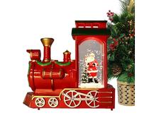 Lanterne boule à neige de Noël - Design train du Père Noël, boule à neige décorative, affichage festif avec lumières, ornement de vacances pour améliorer les tables, bureaux, étagères, cheminées et es