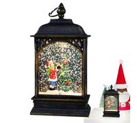 Lanterne Boule À Neige De Noel, Lanterne À Paillettes du Père Noel, Boule À Neige Scintillante Rétro LED À Eau Tournante, Lampe De Noels Alimenté par Piles, Décorations De Table (Père Noël)