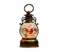 Lanterne boule à neige de Noël, minuterie de 6 heures avec musique, décoration à paillettes pour dessous d'arbre, cheminée, salon, chambre à coucher, rebord de fenêtre, décoration de vacances pour