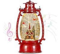 Lanterne Boule à Neige Scintillante alimentée par USB - Fonctionne à Piles - Décoration de Festival de Noël (église Cardinale)