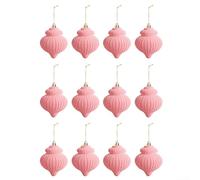 Lanterne boule en peluche douce pour sapin de Noël et fêtes de fin d'année, ornements conçus pour ajouter une touche festive (rose)