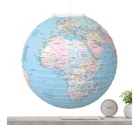 Lanterne Carte du Monde - Globe lumineux en papier de 30 cm, décoration de voyage portable, lampe festive suspendue | Décoration pour chambre d'enfant sur le thème de l'anniversaire. Kit de