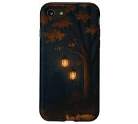 Lanterne Chemin forestier avec Renard endormi et Feuilles d'automne Coque pour iPhone SE (2020) / 7/8