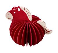 Lanterne cheval du Nouvel An chinois - Artisanat en feutre - Lanterne en forme de cheval fabriquée à la main avec lumière LED - Pièces maîtresses de table avec décoration festive, figurine pour