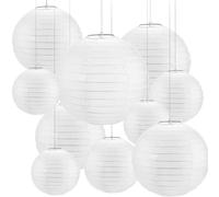 Lanterne Chinoise En Papier Blanc, Lanterne À Suspendre, Pour Fête De Mariage, Halloween, Noël, 4 À 12 Pouces, 30 Pièces, Tendance