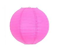 Lanterne chinoise ronde multicolore en papier pour fête de mariage, décoration d'intérieur, boule de lampe en papier (rose rouge, 40 cm)