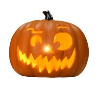 Lanterne citrouille d'Halloween lumineuse à LED pour l'intérieur et l'extérieur - Lampe réaliste Jack O'Lantern - Décoration citrouille à piles pour la maison, le jardin et la table - Décoration de