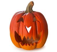 Lanterne citrouille XXL comme kit de décoration d'Halloween à LED de 25 x 26 cm - Grande lanterne Jack-O en céramique comme décoration d'extérieur - Décoration de citrouille comme décoration