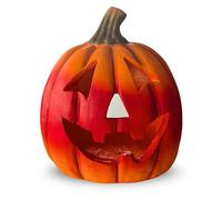Lanterne citrouille XXL - Kit de décoration d'Halloween à LED - 28 x 25 cm - Grande lanterne décorative en céramique - Décoration d'extérieur effrayante - Décoration de citrouille comme décoration