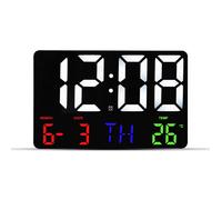 Lanterne coquille noire Horloge Numérique Murale Grande avec,Horloge Digitale Led à Luminosité Réglable