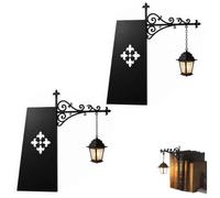 Lanterne de bibliothèque - Éclairage décoratif pour bibliothèque, veilleuse LED vintage pour coin lecture, lampe d'étagère portable avec lueur chaude, ornement à suspendre pour la maison (2pcs)