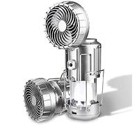 Lanterne de camping à LED extérieure portable 6 en 1 avec ventilateur, lampe de ventilateur électrique de levage et d'étirement solaire, lumières de lanterne de camping pliables (Argent)