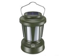 Lanterne de camping d'extérieur à énergie solaire avec luminosité réglable, lumière LED étanche avec modes blanc chaud, blanc froid et bougie (multifonctionnelle)