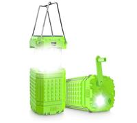 Lanterne de camping électrique LED pour urgence, lampe de poche solaire à manivelle de grande capacité 3000 avec 8 heures de temps de jeu, lumière de survie pliable, chargeur USB pour téléphone