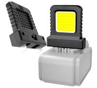 Lanterne de camping LED 14 W pour batteries d'outils électriques 20 V/21 V - Prise réglable de 20,5 à 40,5 mm, lampe de travail compacte avec contacts métalliques, travaux portables (noir + rouge)