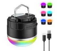 Lanterne de camping LED rechargeable 1000 lm, lumières de tente portables avec couleur RVB, lumières de camping étanches IP65, base magnétique, lampe suspendue d'urgence 4000 mAh pour pannes de