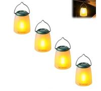 Lanterne de camping LED rechargeable par USB, 4 modes, effet flamme, affichage de la puissance, crochet portable, randonnée, urgence pour extérieur 5-15 heures