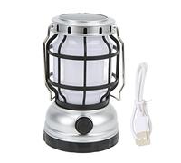 Lanterne de camping LED rechargeable par USB à énergie solaire pour urgence, randonnée, maison (argent)