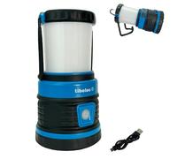 Lanterne de camping LED rechargeable USB, 4.5W, 300 lumens, IP44, IK07, crochet de suspension, power bank - Tibelec