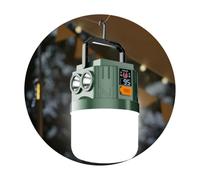 Lanterne de camping LED solaire et USB-C bicolore étanche avec indicateur de batterie (9,5 cm de diamètre + double lampe de poche verte + 1200 mAh)