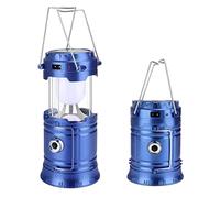 Lanterne de camping multifonction 6 en 1, Lampe De Camping À LED, Lanterne De Camping Solaire, Lampe De Poche Portable Rechargeable USB, Lampe d'Étanche Ultra Bright LED Lantern pour Camping (Bleu)
