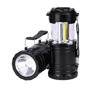 Lanterne de camping pliable 200LM LED pour urgence, kit de survie ouragan, lampe tempête portable, noir (piles non incluses)