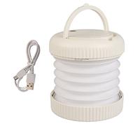 Lanterne de Camping Pliable, Lampe LED Portable Rechargeable 3 Modes, Protection des Yeux, Poignée avec Aimant - Longue Autonomie, Lumière Ambiante Colorée, Légère et Compacte (Blanche)