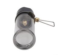 Lanterne de camping portable légère avec couvercle en verre résistant à la chaleur et réglage de la flamme rotative pour les amateurs de plein air (lampe à gaz noire)