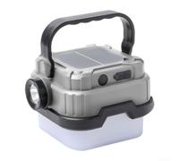 Lanterne de camping rechargeable à LED - Lampe torche portable étanche avec crochet pour jardin, terrasse, panne de courant - Kit de survie - Gris - 98 x 87 x 48 mm (SL-013 gris)