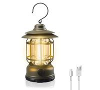 Lanterne de camping rechargeable alimentée par batterie 2 modes d'éclairage LED ultra lumineuse tente portable étanche for la pêche d'urgence randonnée coupures de courant(Groen)