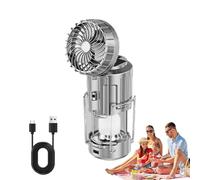 Lanterne de camping rechargeable | Lanterne LED à énergie solaire, accessoires de camping, batterie externe rechargeable et étanche avec ventilateur de refroidissement pliable pour les pannes en plein