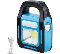 Lanterne de camping solaire LED 3 en 1 rechargeable par USB, lumière latérale COB la plus lumineuse, peut charger des appareils, lampe de poche d'urgence étanche à LED, lampe de travail