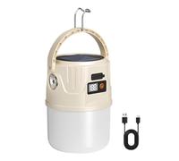 Lanterne de Camping,Torche de Camping | 2 Modes avec Panneau Solaire et Affichage Batterie Lampe Étanche avec Crochet pour Survie Maison Intérieur Pannes de Courant Pêche Extérieur Randonnée