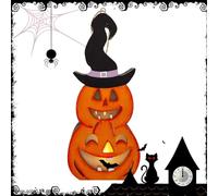 Lanterne de Citrouille d', Citrouille éclairée d', Décorations éclairées de Visage de Citrouille avec Lampe LED d', Décoration de fête Veilleuse d' pour fenêtre, d