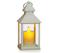 Lanterne de décoration de Noël avec bougies LED - Lanterne de Noël - Lanterne funéraire - Cimetière - Résistante aux intempéries - Lanterne pour l'extérieur - Étanche - Fonctionne avec piles - Pour