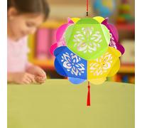 Lanterne De Fleurs En Papier Ronde, Bricolage, Artisanat, Ornements Pour Enfants, Kit De Matériel Artisanal Fait À La Main, Décoration Suspendue Avec Des Lumières